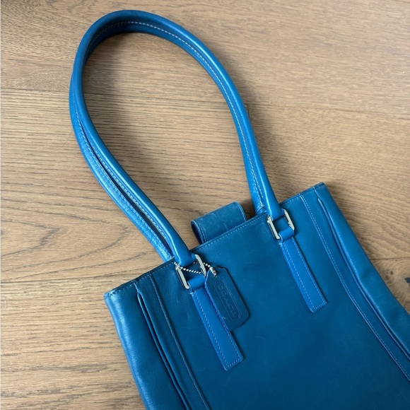 Coach Vintage Legacy Tote Bag – Teal Blue Leather - Bonnie Cashin - Picture 4 of 13